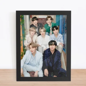 Giftway BTS Photo Frame For Room Decor | J Hope, Jimin, Jin, Jungkook, RM, Suga, V - A4/8x11