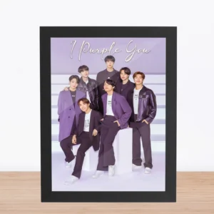 Giftway BTS Photo Frame Purple Theme | J Hope, Jimin, Jin, Jungkook, RM, Suga, V  - A4/8x11