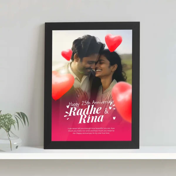 Giftway Personalized Anniversary Photo Frame | Digital High-Quality Prints | Perfect for Couple - A4