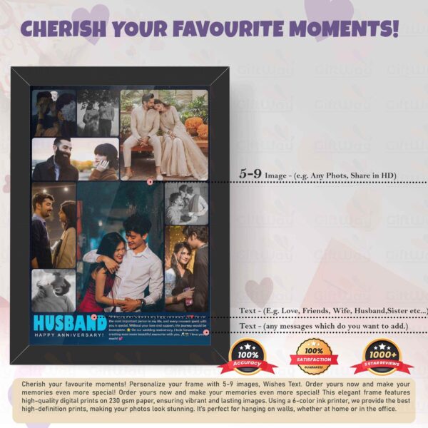 Giftway Anniversary Photo Frame, 1-99 Years Wedding Gift Ideas, Married Couple Gifts for Husband and Wife