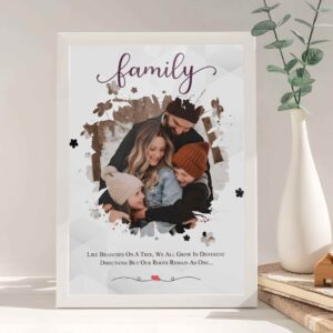 Giftway Custom Family Photo Frame, Add Image and Your Text, Marriage Gifts Items, Husband and Wife