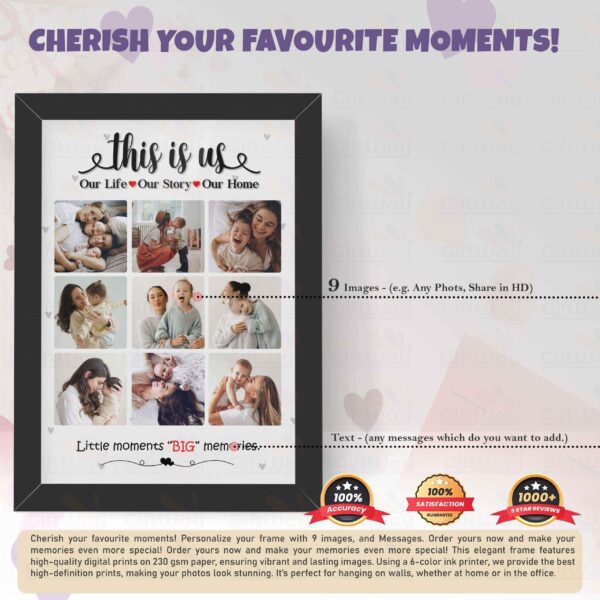 Giftway Custom Family Photo Frame, This Is Us, Marriage Gifts Items, Husband and Wife -A4/8x11