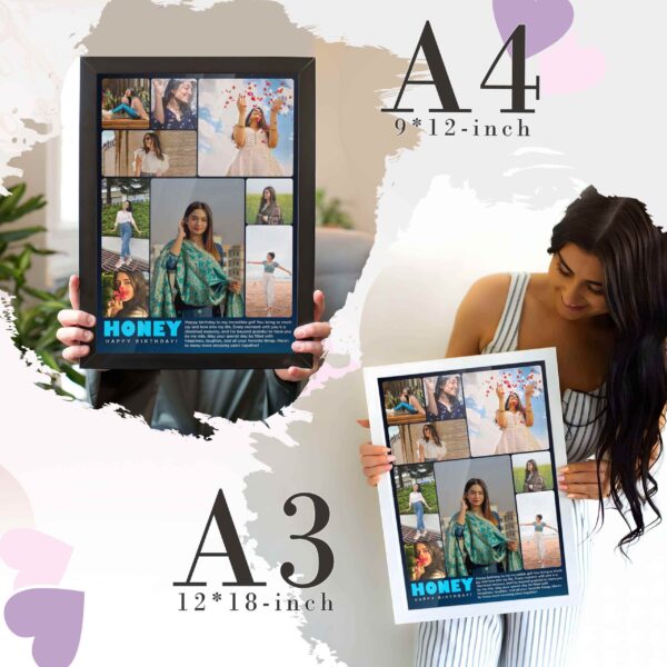Giftway Honey Birthday collage Photo Frame, Gift Idea for Girlfriend Birthday, Wife Birthday Gift