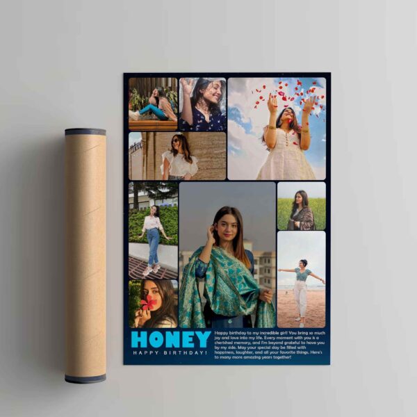 Giftway Honey Birthday collage Photo Frame, Gift Idea for Girlfriend Birthday, Wife Birthday Gift