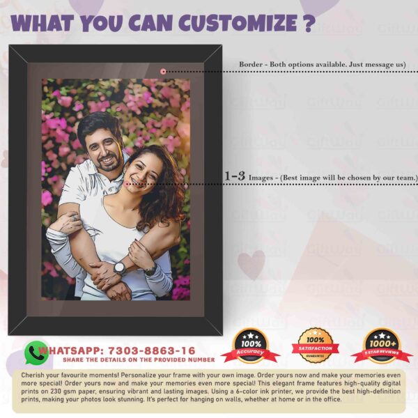 Giftway Personalized HDR Oil Art Painting Gifts for Friends, Family & Couples | Unique Gifts for BF, Newlyweds, & Anniversaries | Customised Friends Frame