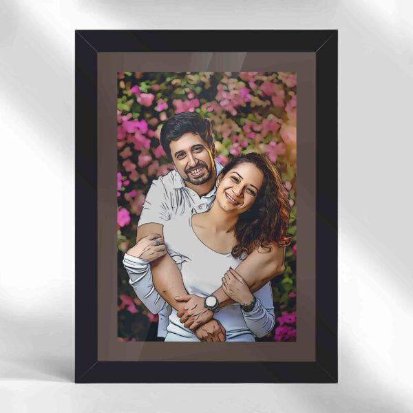 Giftway Personalized HDR Oil Art Painting Gifts for Friends, Family & Couples | Unique Gifts for BF, Newlyweds, & Anniversaries | Customised Friends Frame