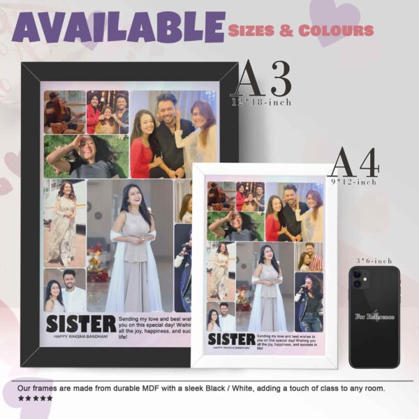Giftway Personalized Sister Photo Frame | Gifts for Sister Birthday | Rakhi Gift for Sister | Happy Raksha Bandhan Gift