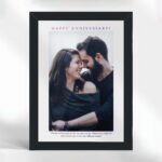 Giftway Portrait Aniversary Customised Photo/Text Frame | Unique gift for Anniversary to Wife, Husband | Anniversary Gift for Boyfriend or Girlfriend