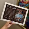 Giftway To My Dad, Customized Photo Frame, Memorable Gift for Father's Birthday, Photo Frame Table Décor