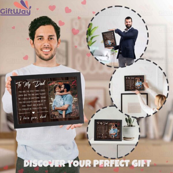 Giftway To My Dad, Customized Photo Frame, Memorable Gift for Father's Birthday, Photo Frame Table Décor
