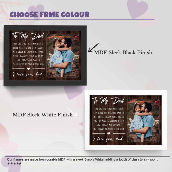 Giftway To My Dad, Customized Photo Frame, Memorable Gift for Father's Birthday, Photo Frame Table Décor