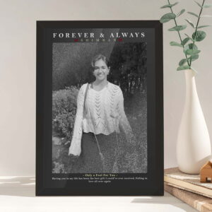 Giftway Customised Black Portrait Effect Photo Frame, Couple Gifts for Lovers, Boyfriend Gift, Gifts for Couple