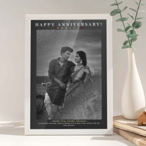 Giftway Customised Black Portrait Effect Photo Frame, Gift for Anniversary to Wife or Husband, Photo Frame for Anniversary Gift
