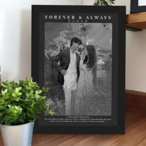Giftway Customised Black Portrait Effect Photo Frame, Gift for Gf Special Love, Boyfriend Gift, Gifts for Couple