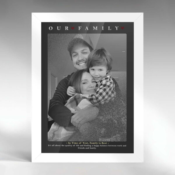 Giftway Customised Black Portrait Effect Photo Frame, Gifts for Parents, Photo Gifts Personalised