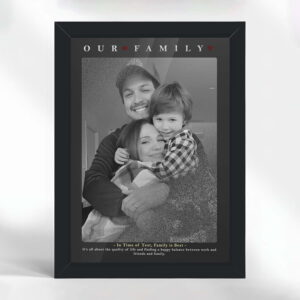 Giftway Customised Black Portrait Effect Photo Frame, Gifts for Parents, Photo Gifts Personalised