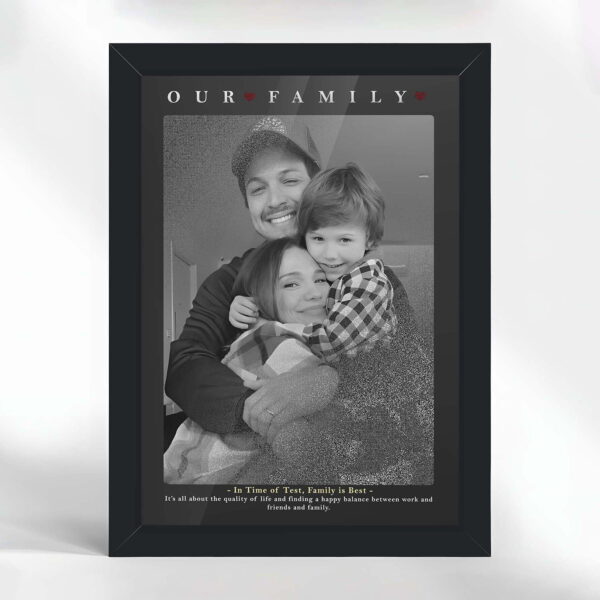 Giftway Customised Black Portrait Effect Photo Frame, Gifts for Parents, Photo Gifts Personalised