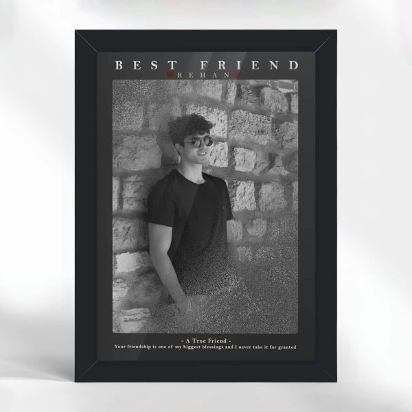 Giftway Customised Black Portrait Effect Photo Frame, Personalised Gifts for Girls, Creative Gifts for Women Men