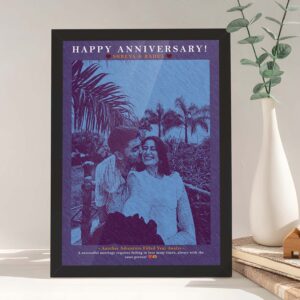 Giftway Pop Lines Art Portrait Effect Photo Frame, Gift for Anniversary to Wife or Husband, Photo Frame for Anniversary Gift