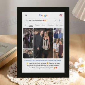 Giftway Personalised My Favorite Person | Google Search Frame 5 Custom Photos & Text Perfect Gift – 5x7 Inches World Best Dad Photo Mom Gifts for Parents Birthday, Anniversary, Wedding Gift, Home Decor - Happiness Customised Sister Anniversary Friend Birthday Idea Boyfriend Text- Girls Girl Unique In Love with Stand Aniversary gift, Small Fifts Men Newly Married Couple