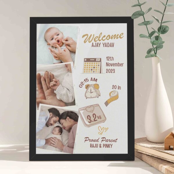 Giftway Welcome Baby Customized Photo with Frame