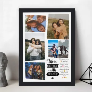 Giftway 6 Photos Collage Frame, Personalised Custom Photo Frame Gift with Custom Message for Best Friend, Gifts for BF, Friend, Him, Her, and Special Occasions