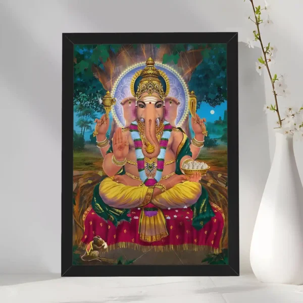 Giftway Lord Shri Ganesh Photo Frame | Vinayak High-Quality Prints | Perfect for Home, Office - 9*12 Inch
