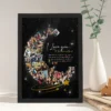 Giftway Moon with Star Collage Frame | Custom Black Moon Shape Frame | Perfect Gift for Weddings | Marriage Functions, Anniversary, or Husband’s Birthday | Unique Wedding Gift for Newly Married Couples