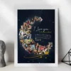 Giftway Moon with Star Collage Frame | Custom Black Moon Shape Frame | Perfect Gift for Weddings | Marriage Functions, Anniversary, or Husband’s Birthday | Unique Wedding Gift for Newly Married Couples