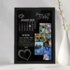 Giftway Customised Black Heart Shape Photo Frame, Personalised Anniversary or Birthday Gift with Photos, Names, and Wishes for Wife, Husband, Boyfriend, Girlfriend