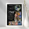 Giftway Personalised Wooden Black Calendar Collage Photo Frame for Anniversary & Birthday Gift Customised Photo Frame with Names, Dates, and Wishes for Wife, Husband, Boyfriend