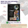 Giftway Personalised Wooden Black Calendar Collage Photo Frame for Anniversary & Birthday Gift Customised Photo Frame with Names, Dates, and Wishes for Wife, Husband, Boyfriend