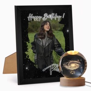 Giftway Customised Photo Frame with 3D Crystal Lamp | Frame Includes Wish Text, Date & 1 Custom Image | Birthday Gift for Boyfriend, Girlfriend, Husband, Wife, Friends - Pack of 2