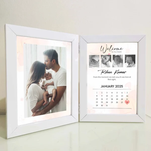 Giftway Book Type Foldable Photo Frame - Baby Naming Ceremony Gifts for New Born Baby Boy
