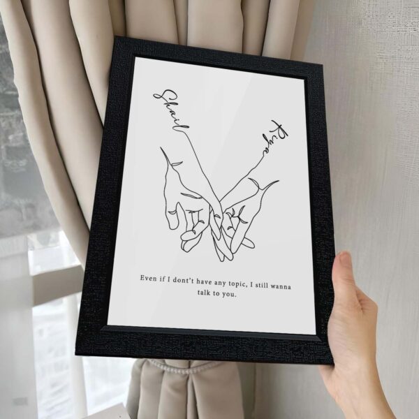 Giftway Personalised Couple Photo Frame | Hand-Holding Anniversary Gift for Loved Ones